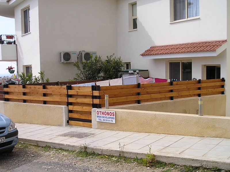 Wooden Fencing with Steel Supports